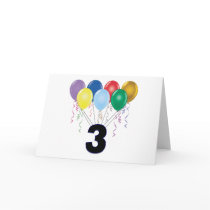 3rd Birthday Gifts with Balloons Card