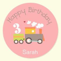 3rd Birthday (Girl) Cupcake Toppers/Stickers stickers