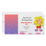 3rd birthday girl party invitations (flower girl) picture card