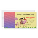 3rd birthday girl party invitations (pink pony) photo cards