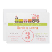 3rd Birthday (Girl) Train Invitation