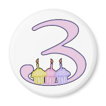3rd Birthday magnets