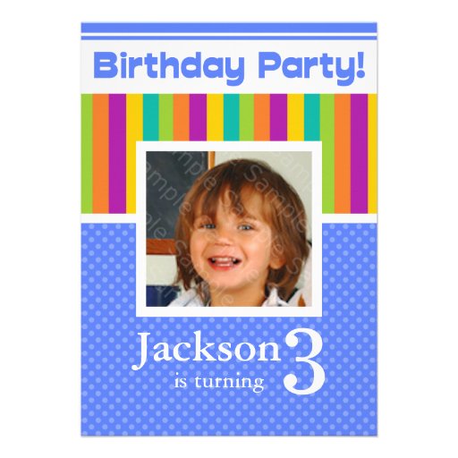 3rd Birthday Party Invitations Fun Neon Boy