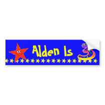 3rd Birthday Party Red Smiley Star Decoration Bumper Stickers