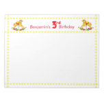 3rd Birthday Party Rocking Horse Note Pad