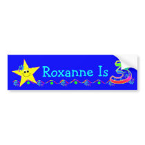 3rd Birthday Party Smiley Stars Bumper Stickers