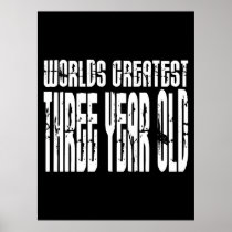 3rd Birthday Party Worlds Greatest Three Year Old Print