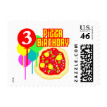 3rd Birthday Pizza Birthday Stamps