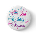 3rd Birthday Princess Pins