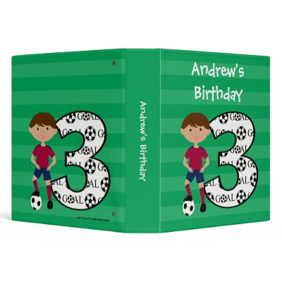3rd Birthday Red and Blue Soccer Goal Binder by CelebrationBazaar