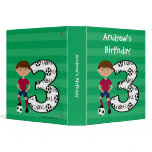 3rd Birthday Red and Blue Soccer Goal Binder