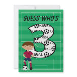 3rd Birthday Red and Blue Soccer Goal Invitation
