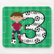 3rd Birthday Red and Blue Soccer Goal Mousepad