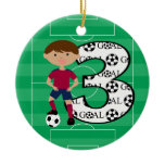 3rd Birthday Red and Blue Soccer Goal Ornament