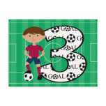3rd Birthday Red and Blue Soccer Goal Postcard