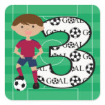 3rd Birthday Red and Blue Soccer Goal Stickers