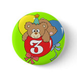 3rd Birthday Teddy Bear (2) Pins