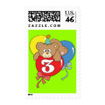 3rd Birthday Teddy Bear (2) Postage Stamp
