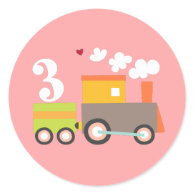 3rd Birthday Train Sticker/Cupcake Topper