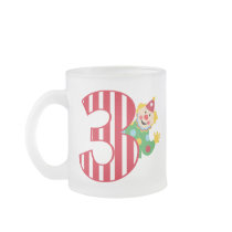 3rd Birthday Waving Circus Clown Frosted Mug