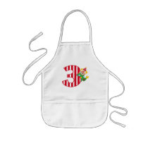 3rd Birthday Waving Circus Clown Kids Apron