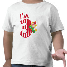3rd Birthday Waving Circus Clown T-Shirt