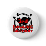 3rd Bowling Birthday Button