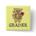 3rd Grader School button