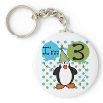 3rd Penguin Birthday Tshirts and Gifts Keychain