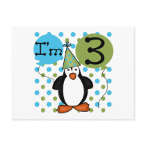 3rd Penguin Birthday Tshirts and Gifts Post Card