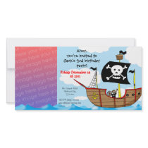 3rd pirate birthday boy party invitations customized photo card