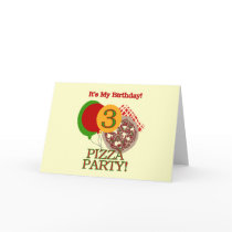 3rd Pizza Party Birthday Tshirts and Gifts Card