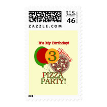 3rd Pizza Party Birthday Tshirts and Gifts Stamp