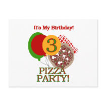 3rd Pizza Party Birthday Tshirts and Gifts Postcards