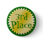 3rd Third Place Award Button, Customizable