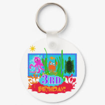 3rd Undersea Adventure Birthday Tshirts keychains by kids_birthdays 3rd Undersea Adventure Birthday Tshirts keychains