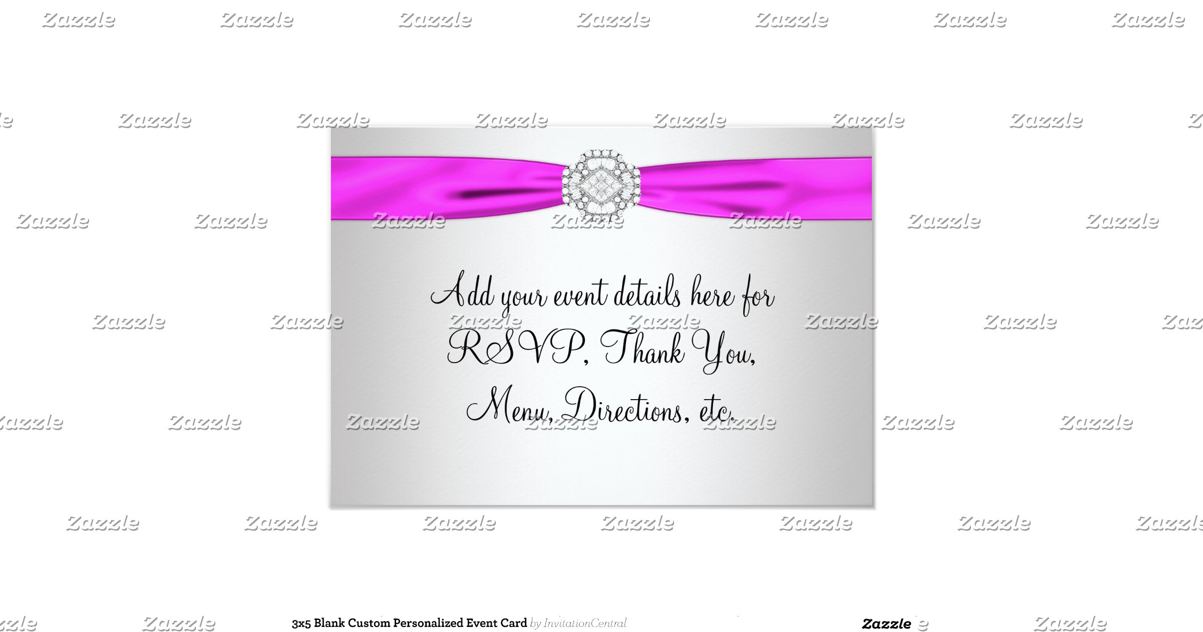 3x5 Blank Custom Personalized Event Card 3.5" X 5" Invitation Card Zazzle