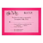 3x5 R.S.V.P. Reply Card Hot Pink Double Bike Custom Announcement
