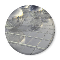400 Silver Spheres Refrigerator Magnet