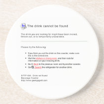 404 Drink Not Found Drink Coaster