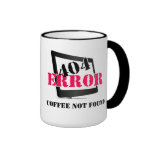404 Error: Coffee Not Found Mug