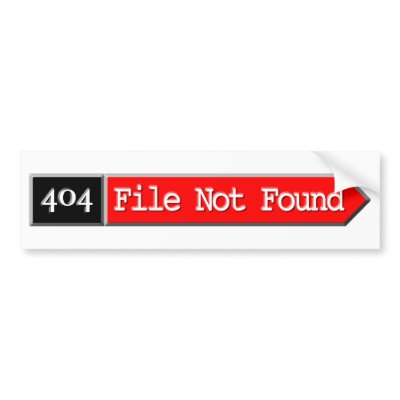 404 File Not Found Bumper Stickers by linkalarm