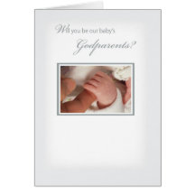 4063 Neutral Godparents Invitation Card