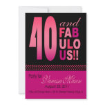 40 and Fabulous Birthday Party Custom Invitations