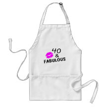 40 and Fabulous (Black and Pink) Apron