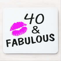 40 and Fabulous (Black and Pink) Mouse Pads