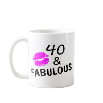 40 and Fabulous (Black and Pink) Mugs