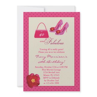 40 and Fabulous Fashion Birthday Invitation invitation