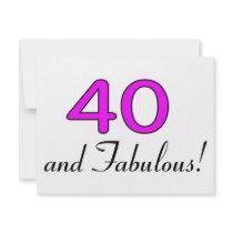 40 And Fabulous Pink invitations by TeeZazzle 40 And Fabulous Pink invitations