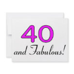 40 And Fabulous Pink Custom Invitations